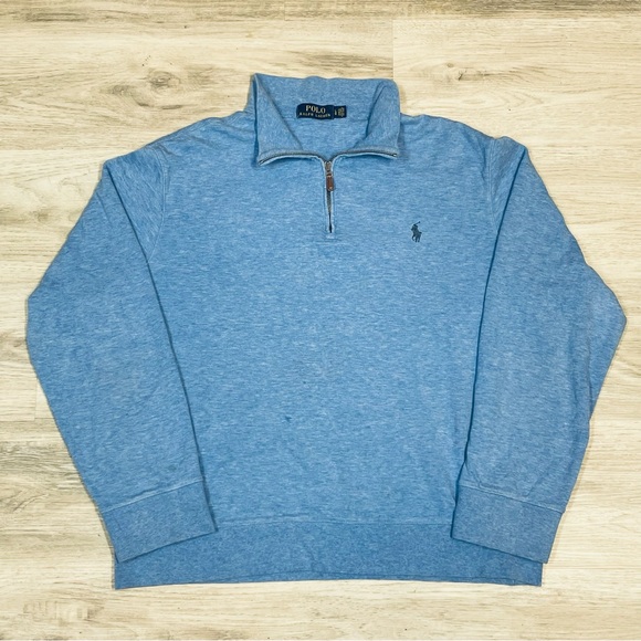 Ralph Lauren Other - Ralph Lauren Men's Blue quarter Zip-Up Sweater viscose blend sz L